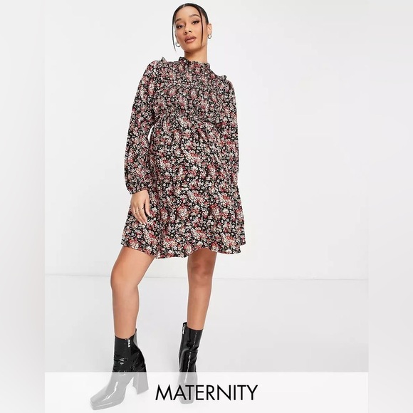 ASOS Maternity New Look Floral Mini Dress - Picture 1 of 5